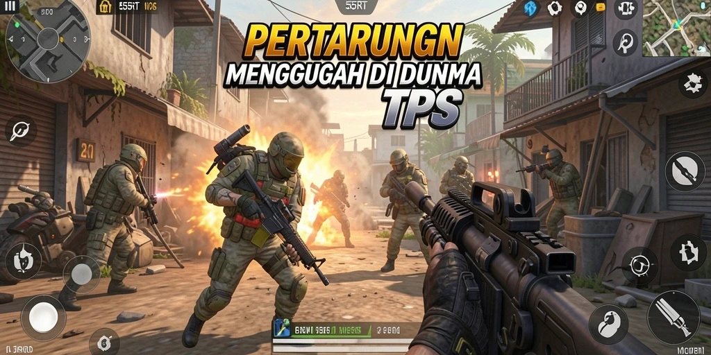 Gameplay menarik dari 55RT yang menampilkan aksi TPS yang dinamis.