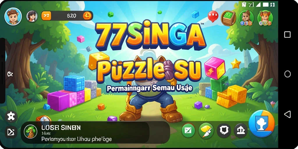 Tampilan gameplay puzzle yang seru dan menantang di 77SINGA.