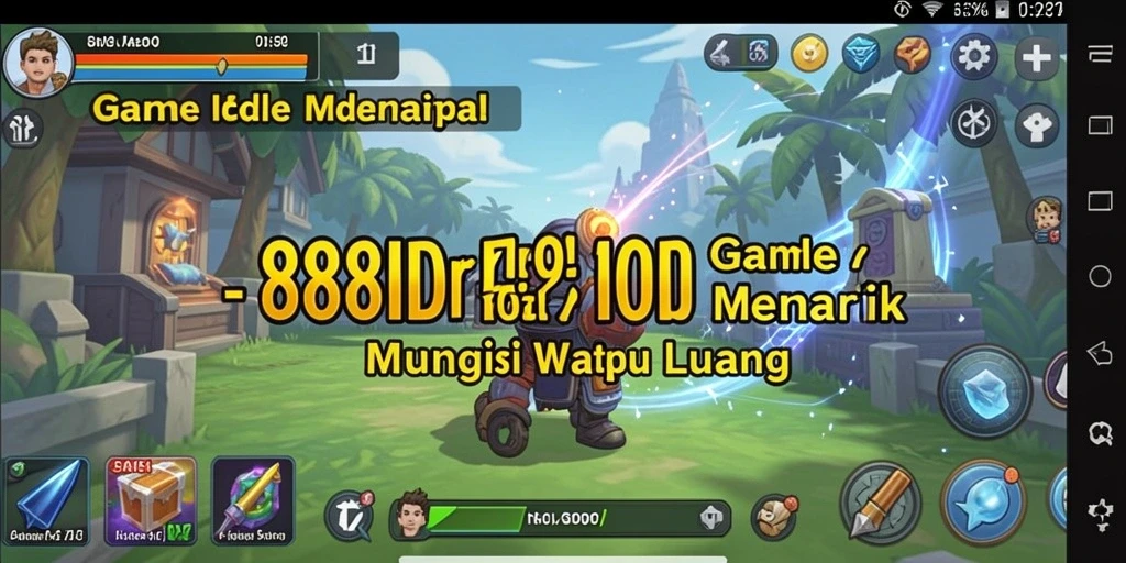 Screenshot gameplay 888IDR menampilkan aksi membangun kerajaan Idle.