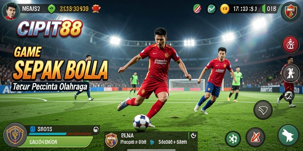Gameplay seru dalam CIPIT88 yang menampilkan aksi sepak bola langsung.