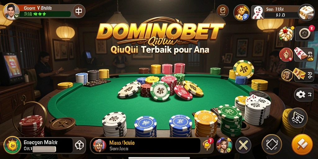Tampilan gameplay QiuQiu yang seru dan menegangkan di DOMINOBET.