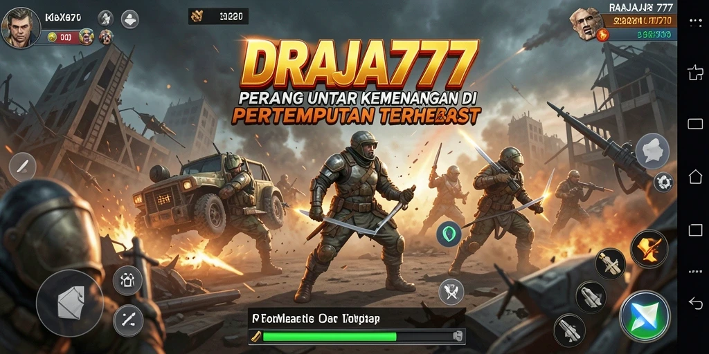 Screenshot DRAJA777 menampilkan pertempuran seru Battle Royale.
