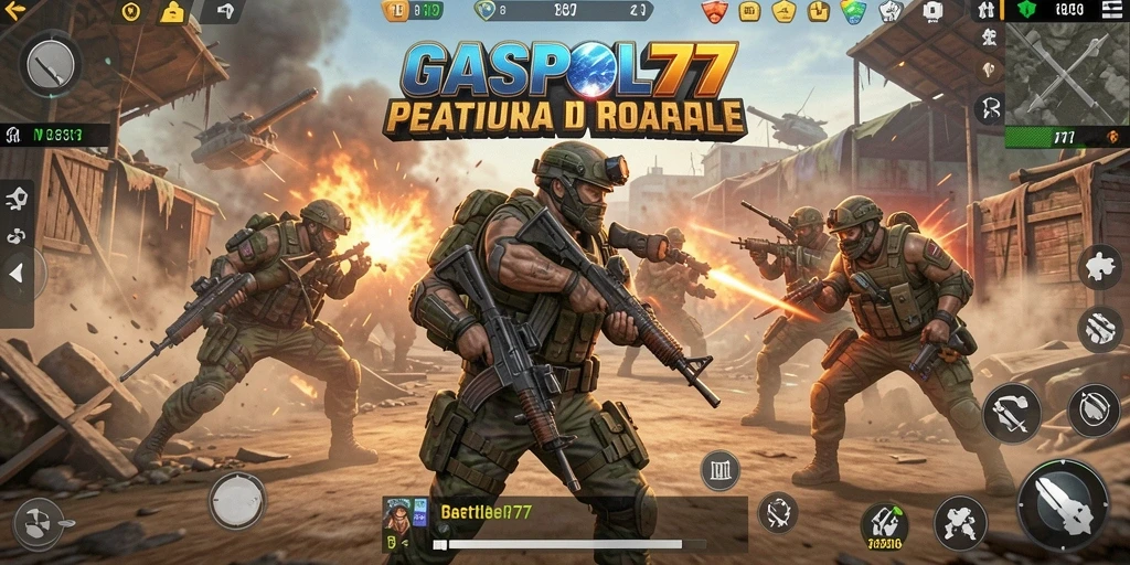 Tampilan gameplay GASPOL77 yang penuh aksi Battle Royale.