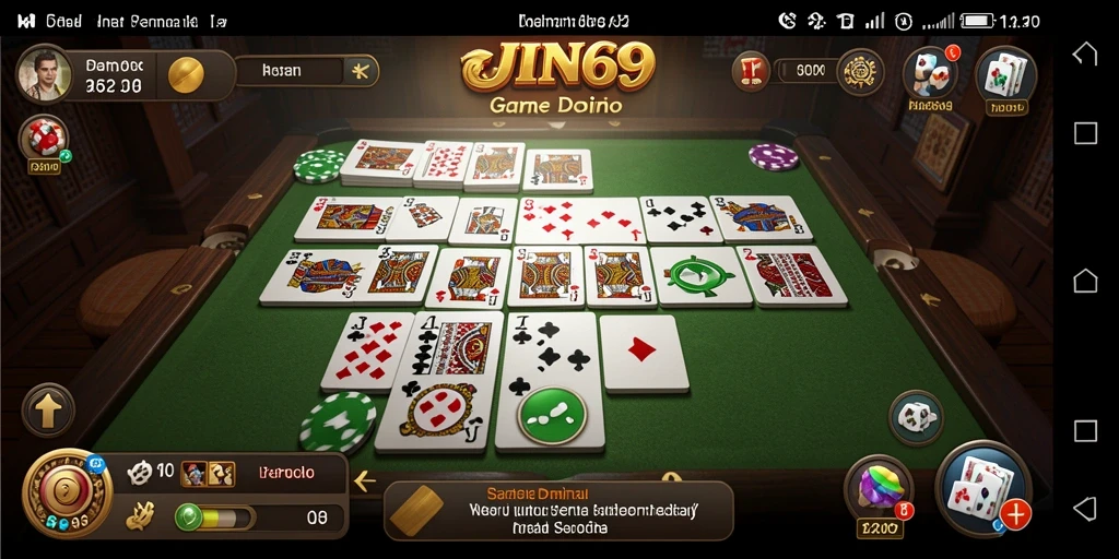 Tangkapan layar utama JIN69 menampilkan gameplay Domino yang seru.