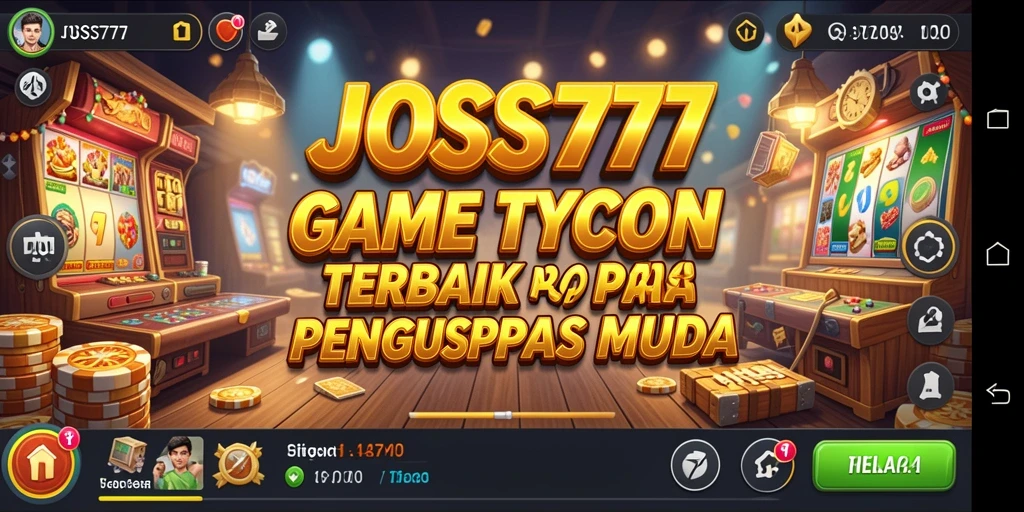 Screenshot utama JOSS777 menampilkan berbagai elemen gameplay Tycoon yang seru.