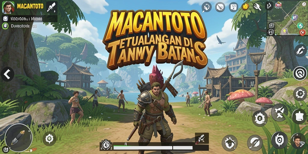 Screenshot menunjukkan petualangan seru di dunia terbuka.