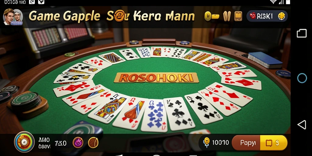 Tampilan gameplay seru di ROSOHOKI saat bermain Gaple.