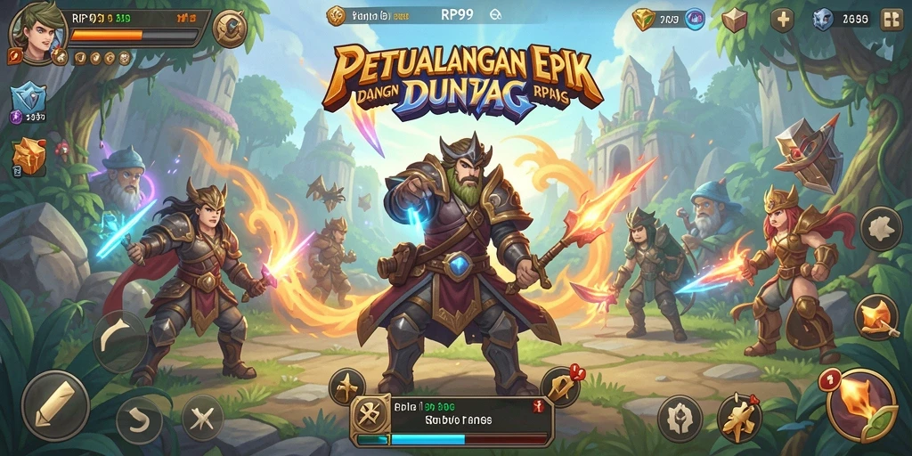 Tampilan gameplay RP99 yang menegangkan dan penuh aksi RPG.