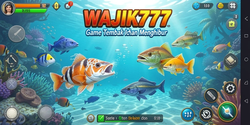 Tampilan gameplay seru dalam WAJIK777 saat menembak ikan.