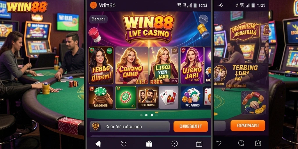 Tampilan gameplay Live Casino dari WIN88 yang mendebarkan dan interaktif.