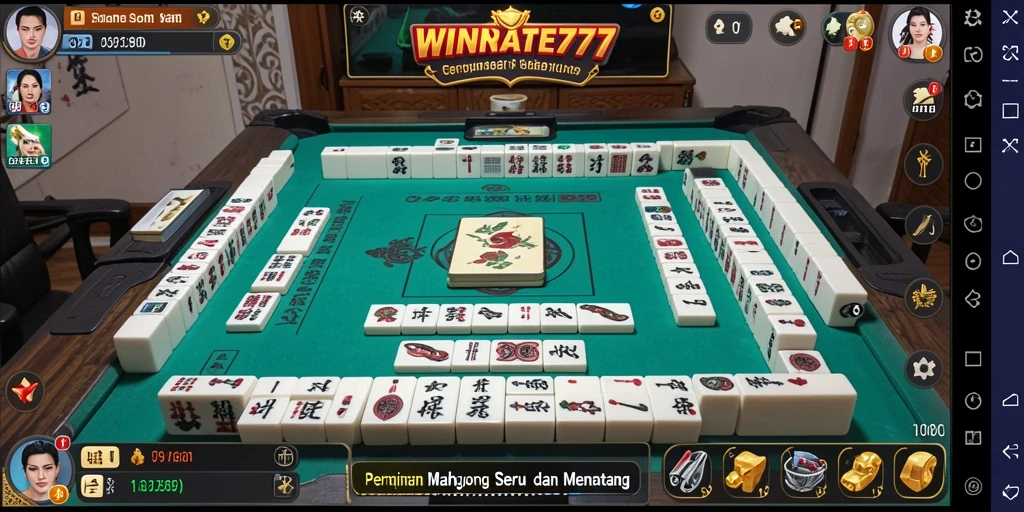 Screenshot gameplay WINRATE777 menampilkan papan Mahjong yang indah.