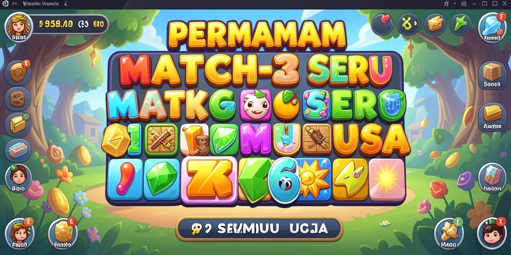 Tampilan menarik dari gameplay ZK6 yang menampilkan aksi Match-3.